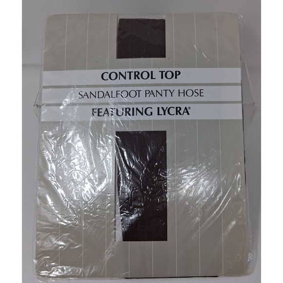 Hit or Miss Accessories - Hit or Miss Brown Control Top Sandalfoot Pantyhose Lycra Small Med Made in USA